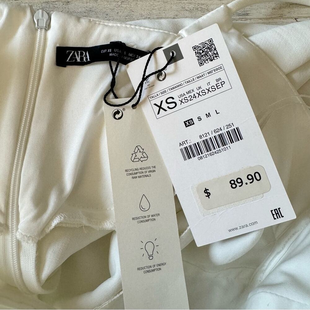 NWT Zara Wide Leg Palazzo Corset Style Top Jumpsuit Full Length XS 8121/624/251 - Picture 8 of 16